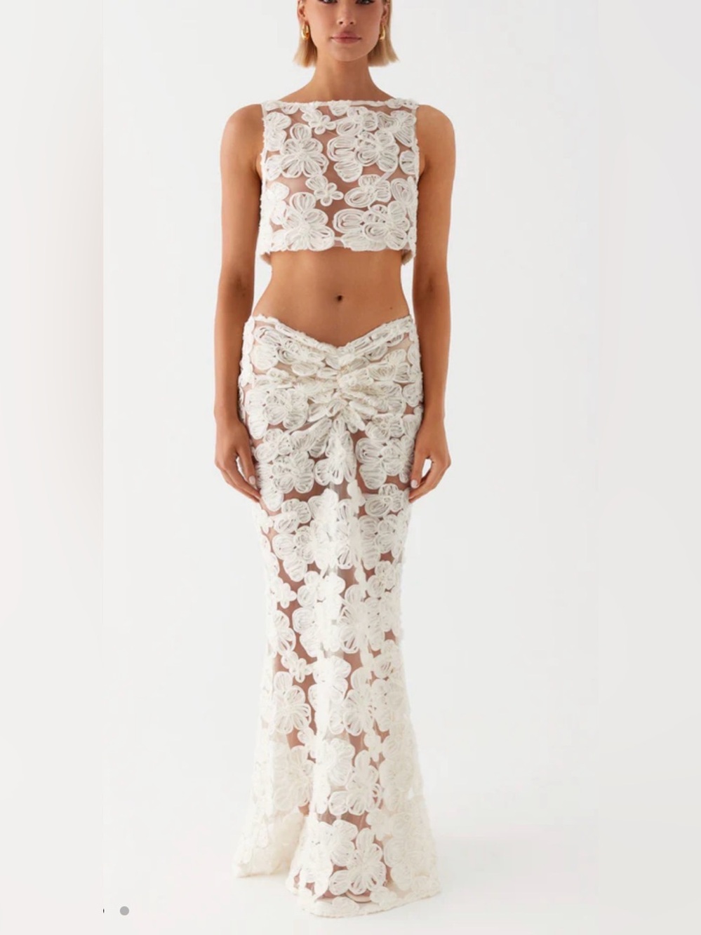 NWT Peppermayo Ivory Fiorella Floret Set (US 4) - Picture 3 of 10